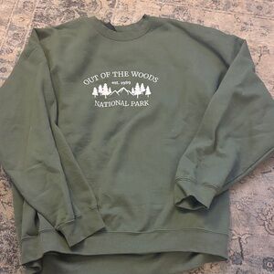 Out Of The Woods National Park Green Crewneck Sweatshirt